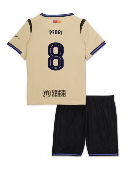 Barcelona Pedri Gonzalez #8 Replika Borta Kläder Barn 2025-26 Kortärmad (+ byxor)